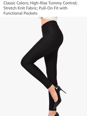 High-Rise Black Pull-On Skinny Pants with Tummy Control